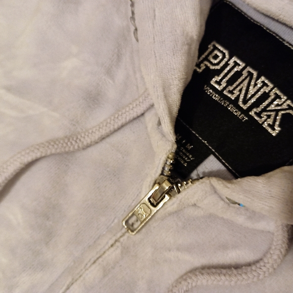 2013 Rare Vintage VS PINK Velour Full Zip Sequin Lilac FASHION SHOW Hoodie NWOT - Picture 6 of 10